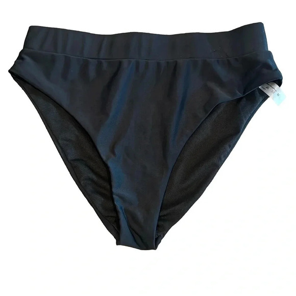 🩶Solid black, high waisted bikini bottom - Picture 1 of 3